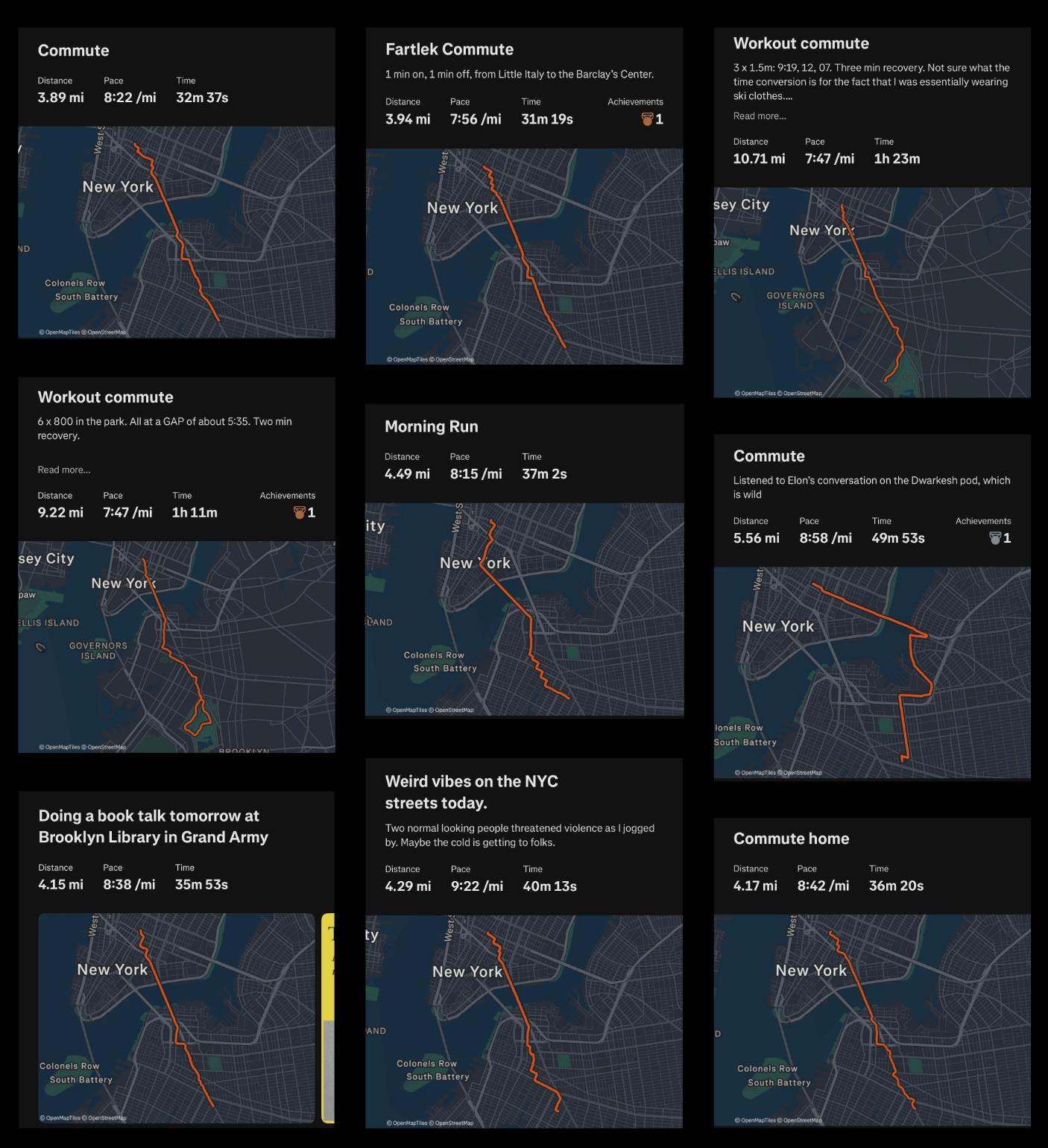 A bunch of commutes