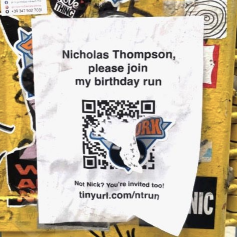 Nicholas Thompson Birthday Run
